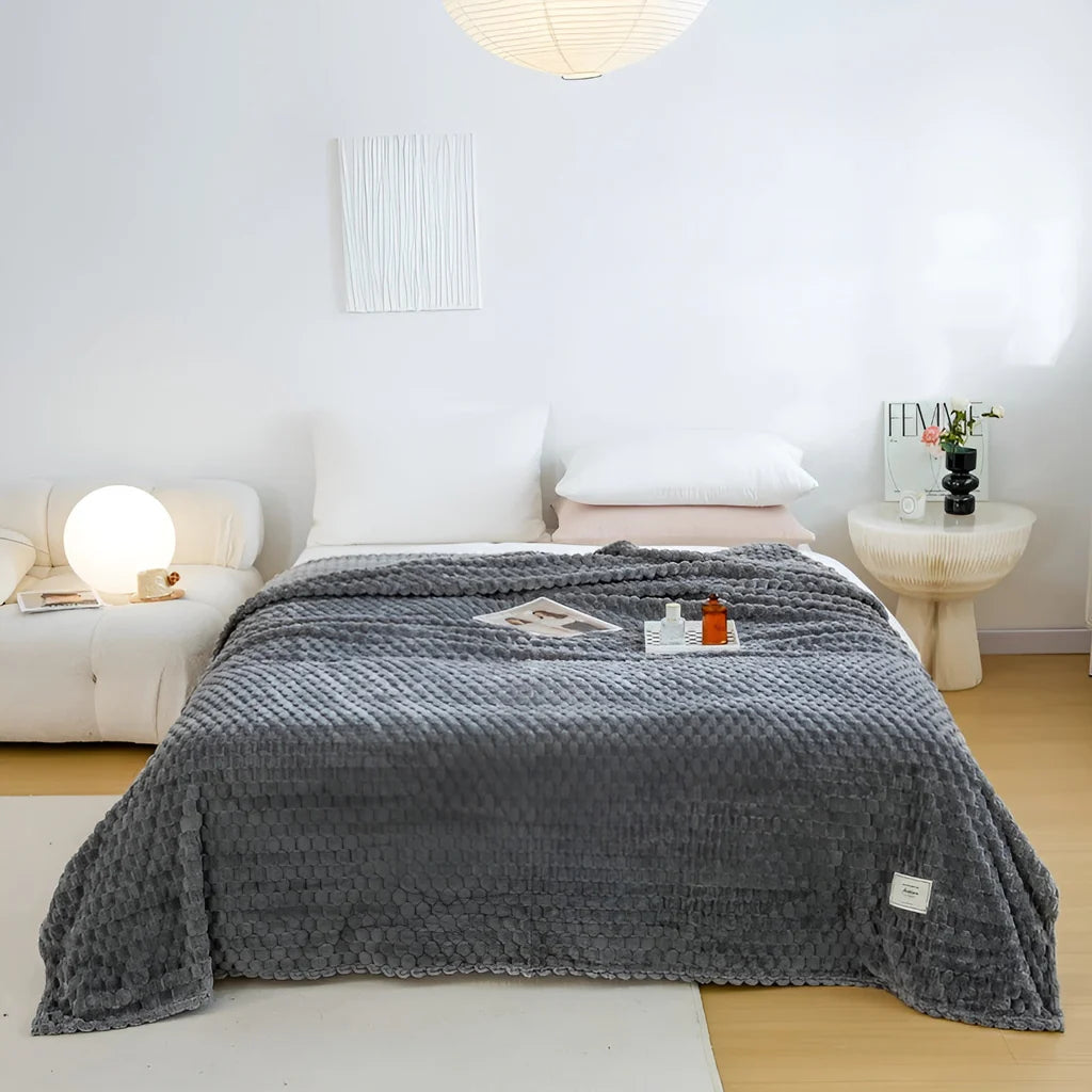 CozyNest | Fleece Blanket for Sofa & Bed with Breathable Comfort | Stylish Design for Year-Round Warmth