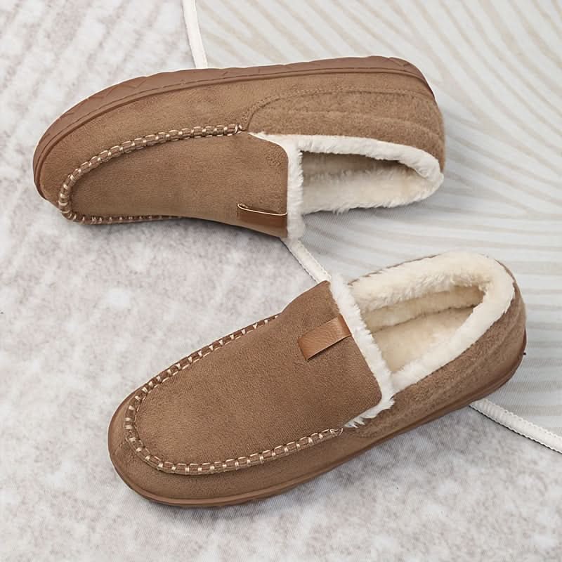 Men's Synthetic Wool House Slippers for Cold Weather Indoor Comfort