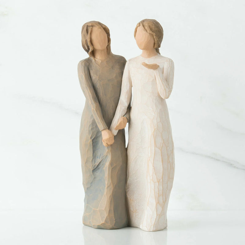 Resin Sister Figurine Statue - Handcrafted Bond of Friendship Decor for Home Shelf Display