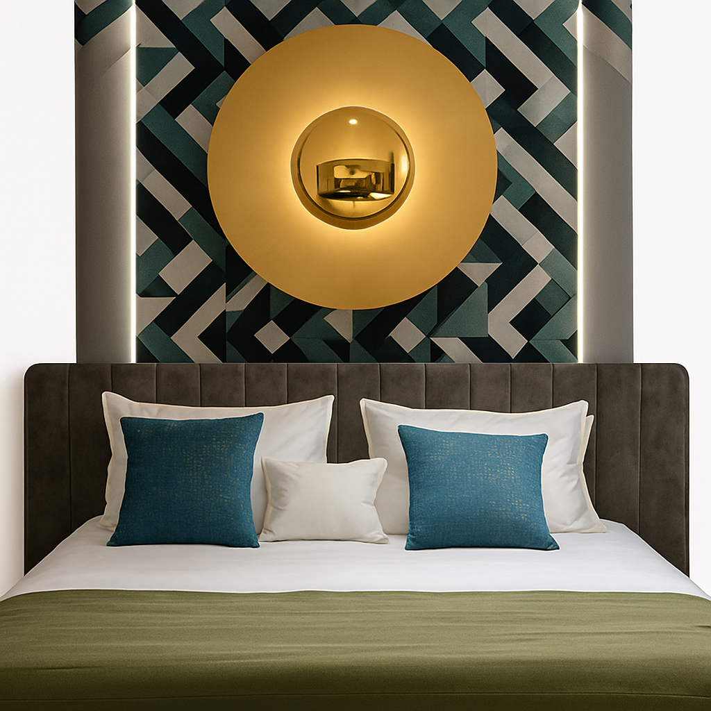 Uplight Metal Disc Wall Sconce Modern Round Circle LED Wall Lamp Painted Finish for Bedroom Living Room Entryway Dining Room
