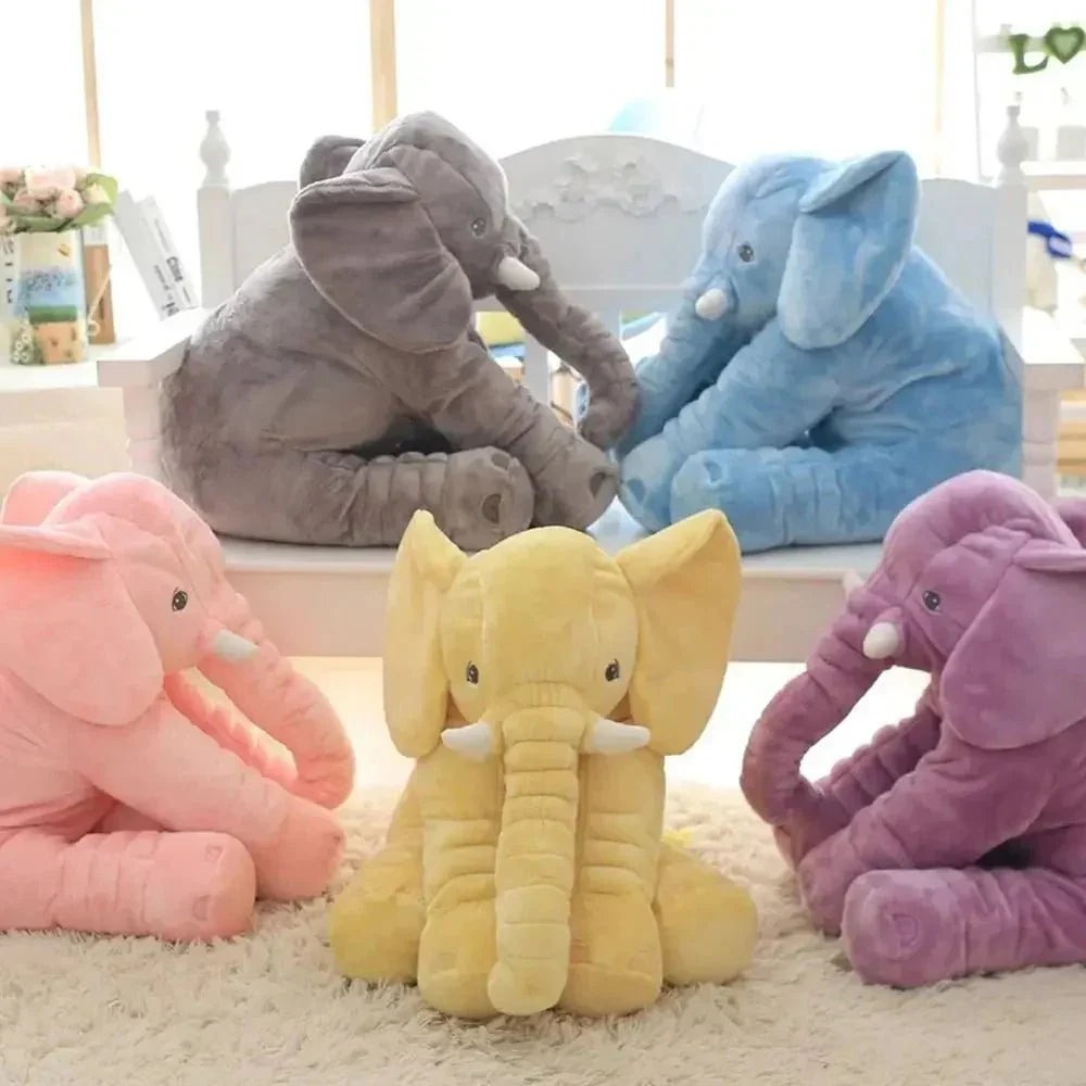 Stuffed Elephant Cuddle Buddy 15.7 Inch Nursery Pillow Kids Bedroom Decor Squishy Animal Companion for Toddlers Babies Crib Nap Time Soft Hu