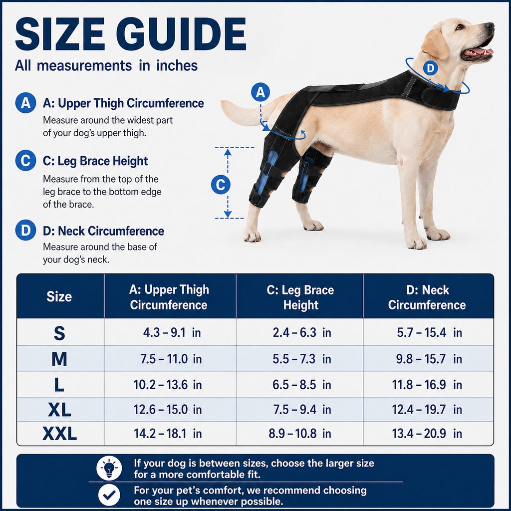 Ortekor Dog Rear Leg Support Harness for Senior Dogs - Dual Hind Leg Mobility Aid for Walking & Standing