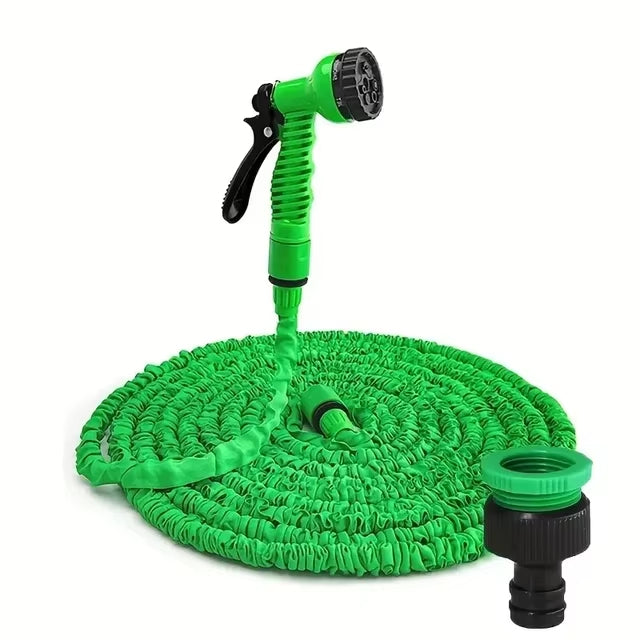 Expandable Garden Hose 25 ft to 200 ft with 7-Pattern Spray Nozzle for Yard Watering Car Wash Pet Bathing