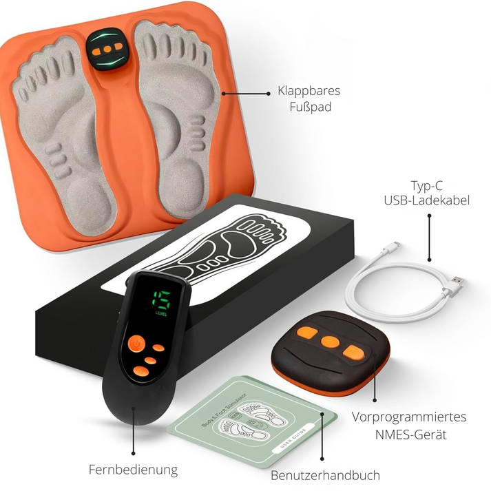 Foot Nerve Stimulation Mat for Neuropathy Pain Relief | EMS Therapy Pad | Circulation Booster for Tingling Feet | Rechargeable Massager with