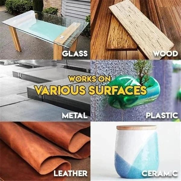 Industrial-Strength Multi-Surface Adhesive for Metal, Wood, Ceramic & Plastic | Fast-Bonding Transparent Repair Glue for Home Workshops, DIY