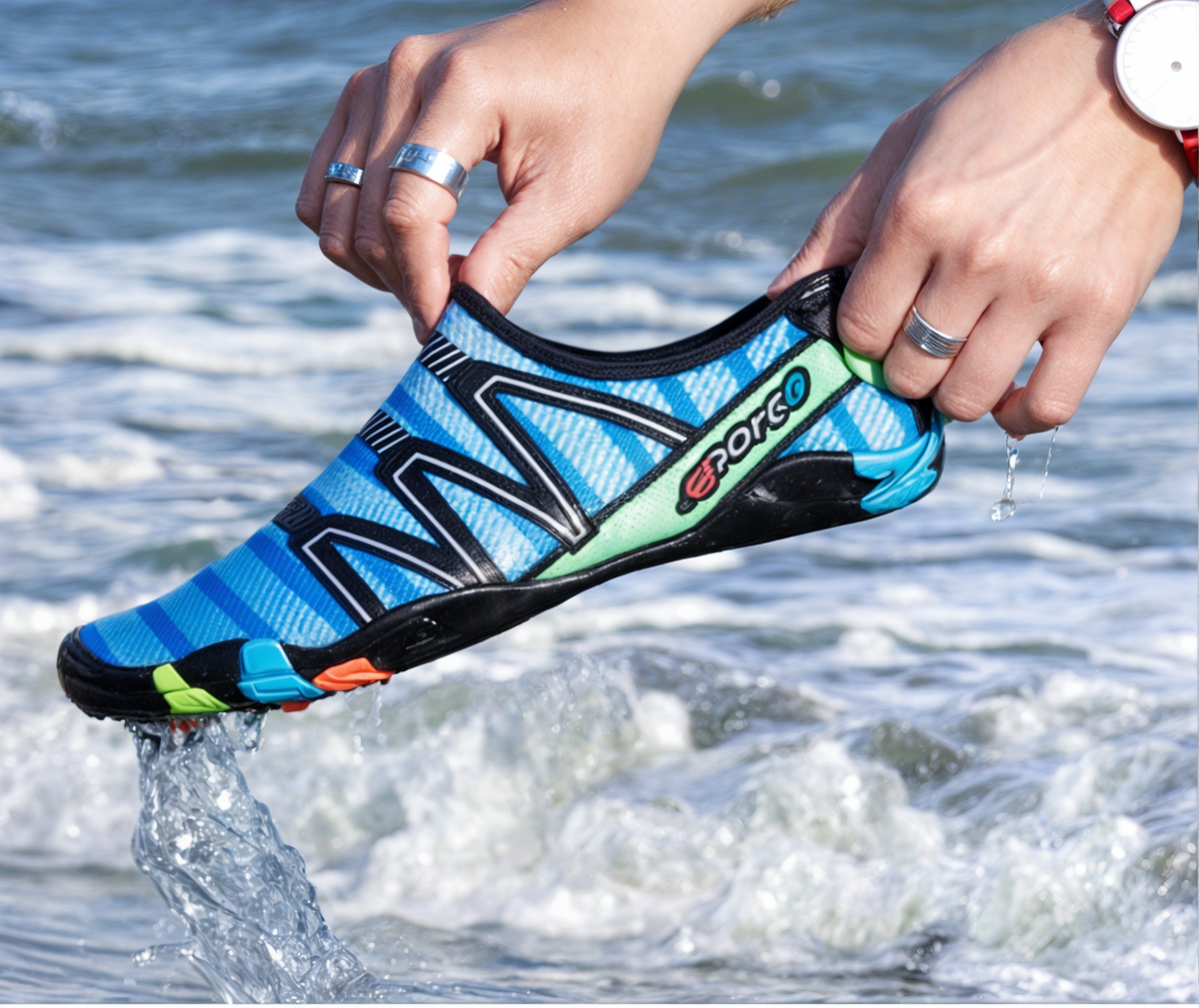 Quick-Dry Water Shoes for Swimming, Beach & Water Sports | Lightweight Aqua Socks with Drainage Holes & Anti-Slip Sole | Barefoot Wet