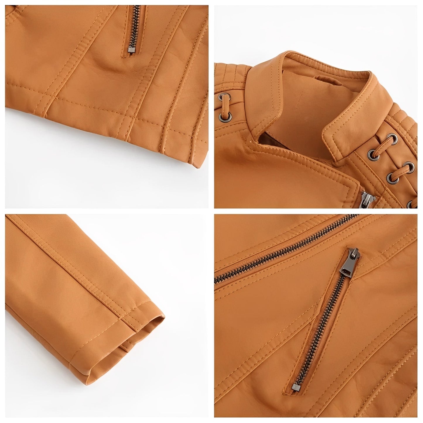 Classic Biker Leather Jacket for Women