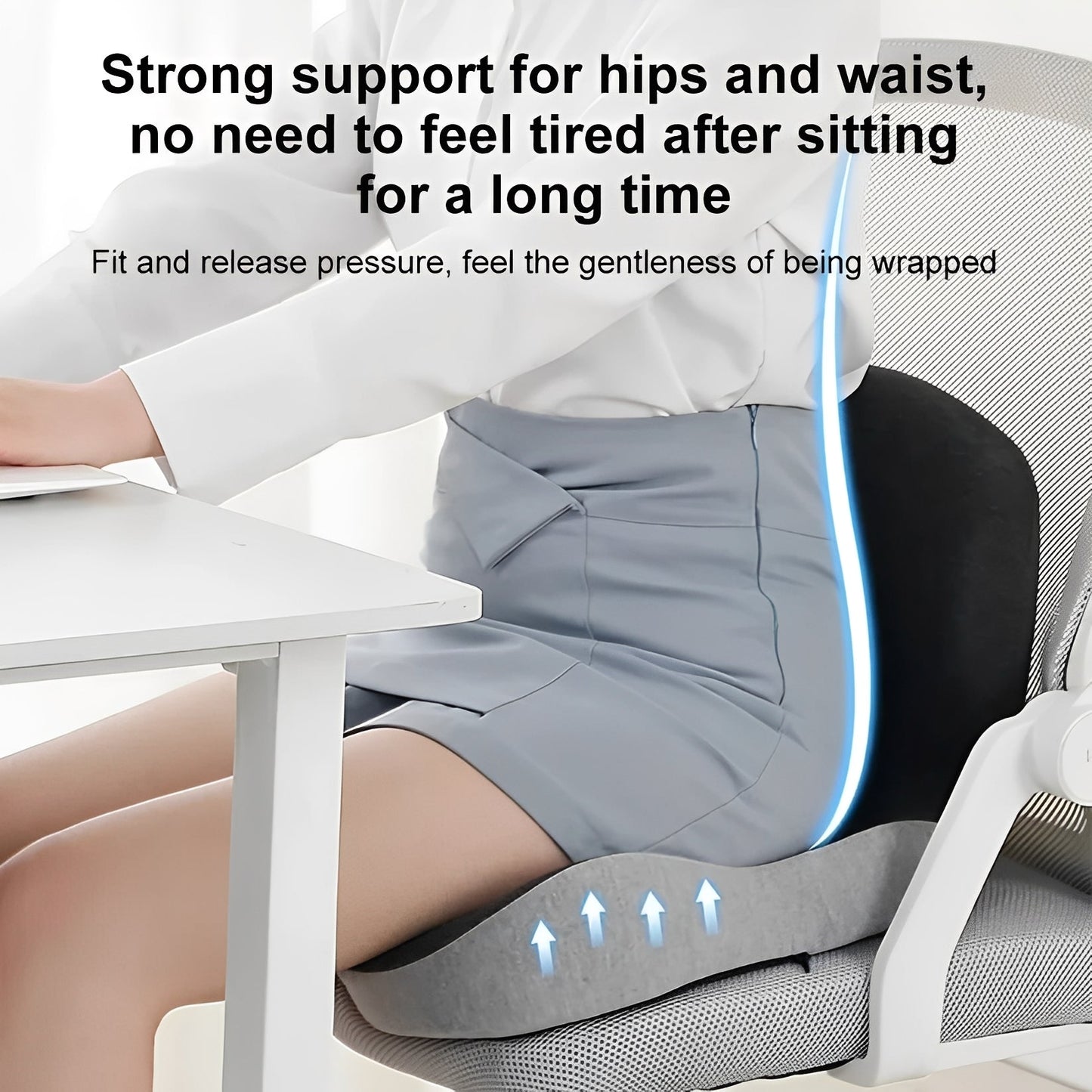Comfortable Back Support Seat Cushion with Memory Foam