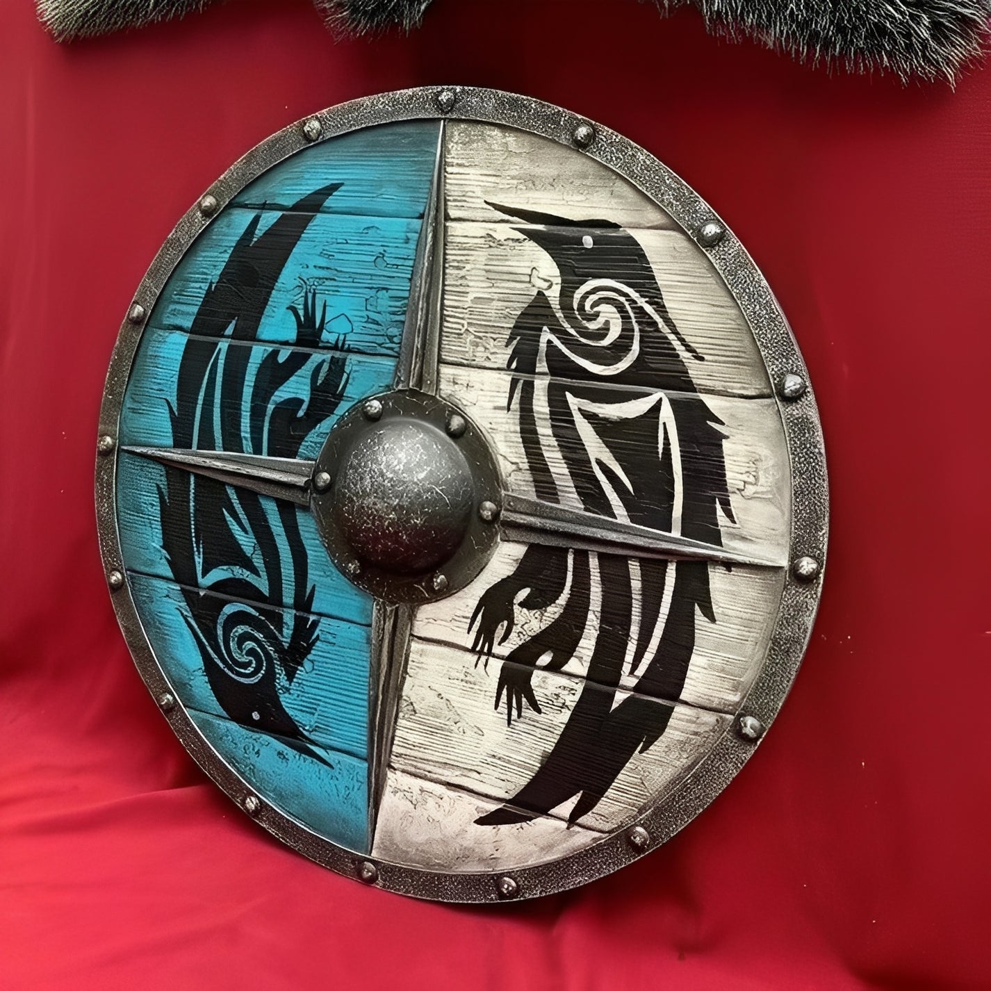 Unique Engraved Battle Shield and Customizable Norse Defense