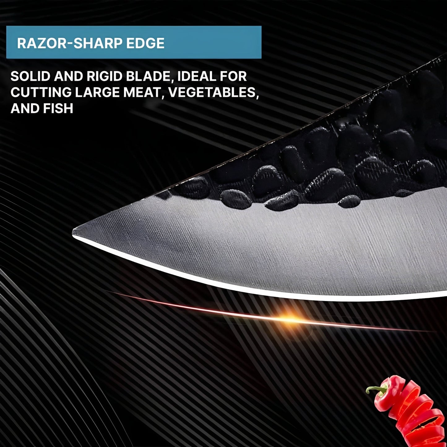 Sharp Stainless Chef Knife with Comfort Grip Handle