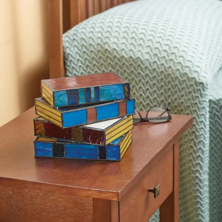 Unique Book Style Table Lamp with LED Lighting