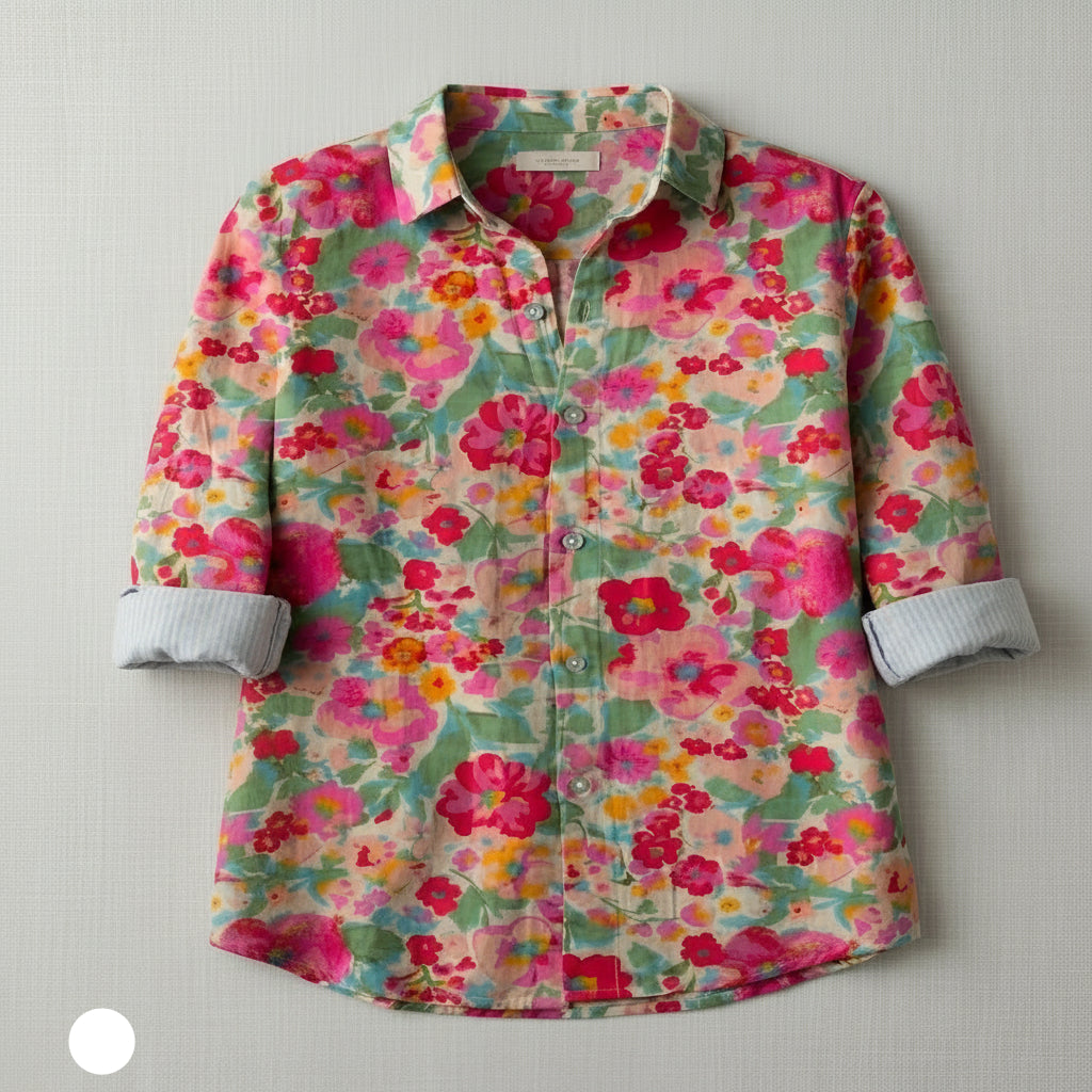Ladies' Bright Floral Summer Cotton Top