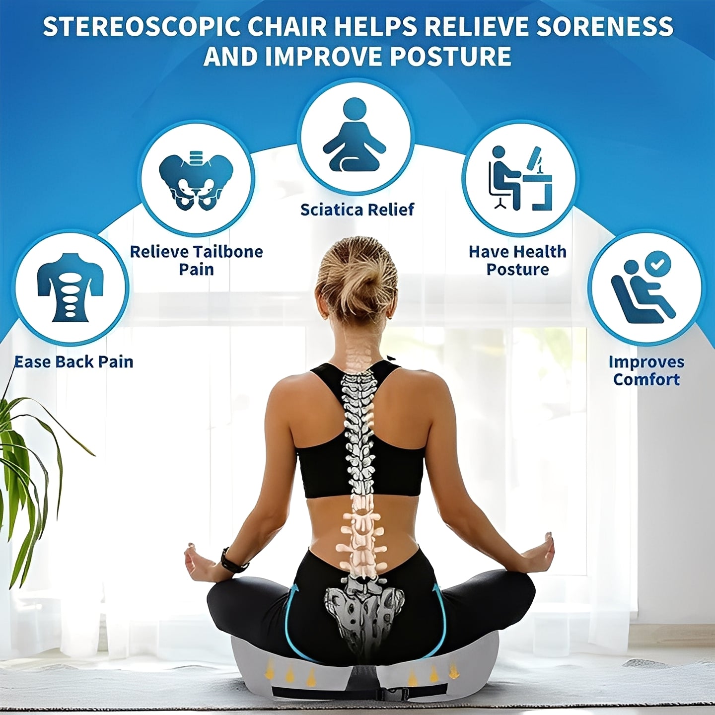 Comfortable Memory Foam Chair Cushion for Back Support