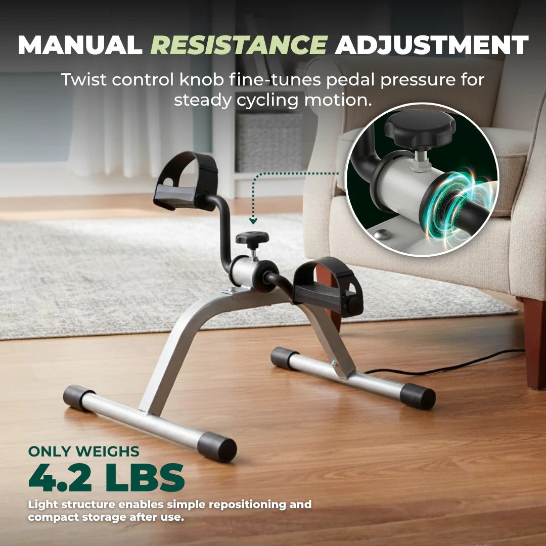 Space Saving Mini Exercise Bike with Adjustable Resistance