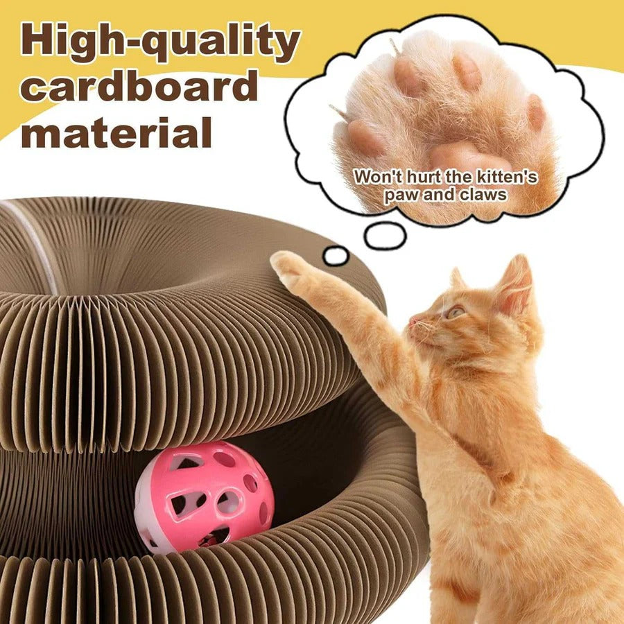 Fun Cat Scratcher with Spinning Ball Toy, 2 Piece Set