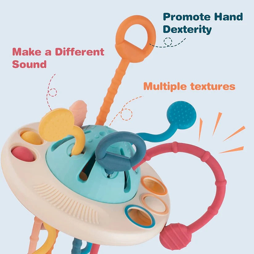 Soft Baby Teething Toy with Pull Cord