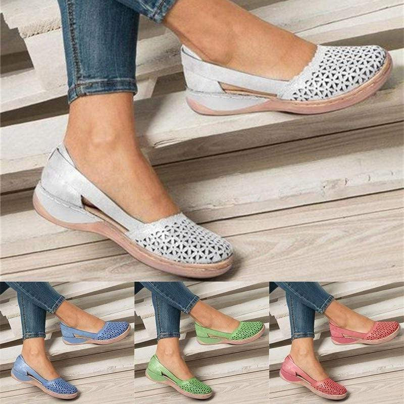 Wide-Fit Ballet Flats for Bunion Relief – Soft Leather Upper with Hidden Heel Support for Comfortable All-Day Wear