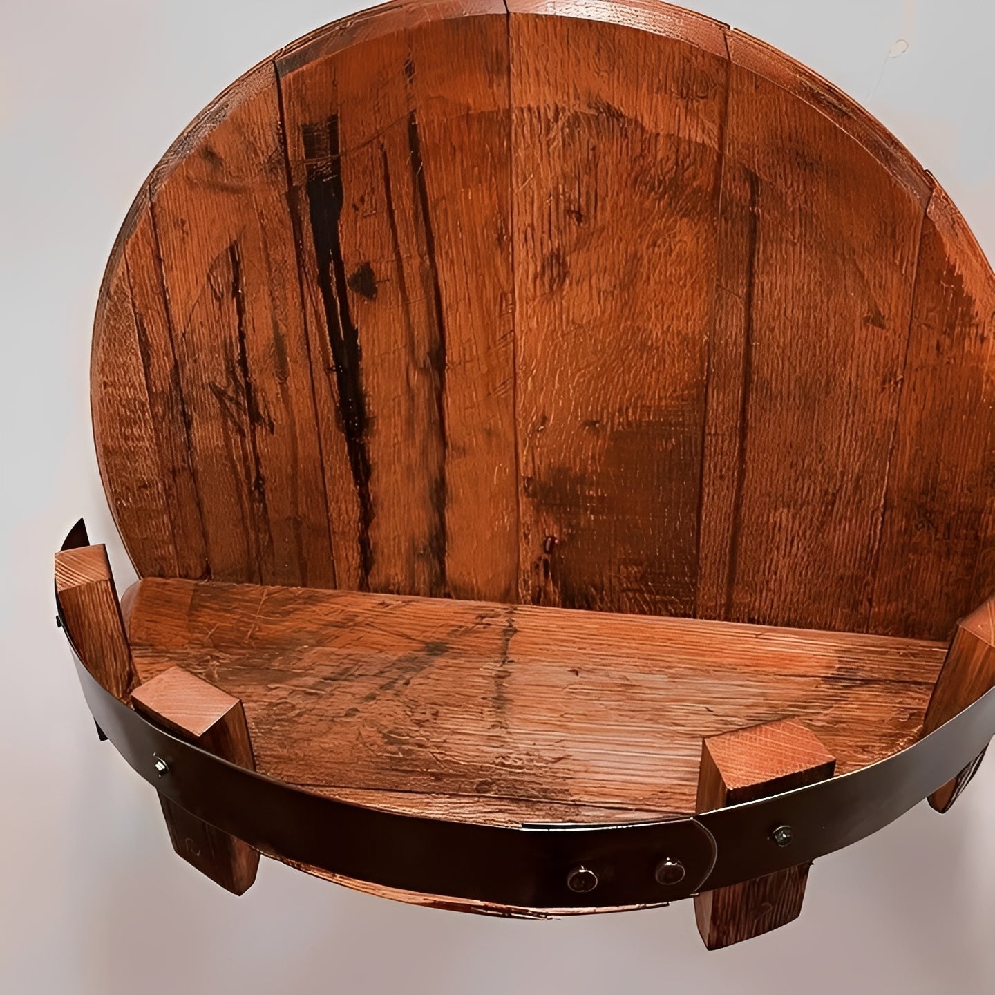 Vintage Whiskey Barrel Wall Shelf