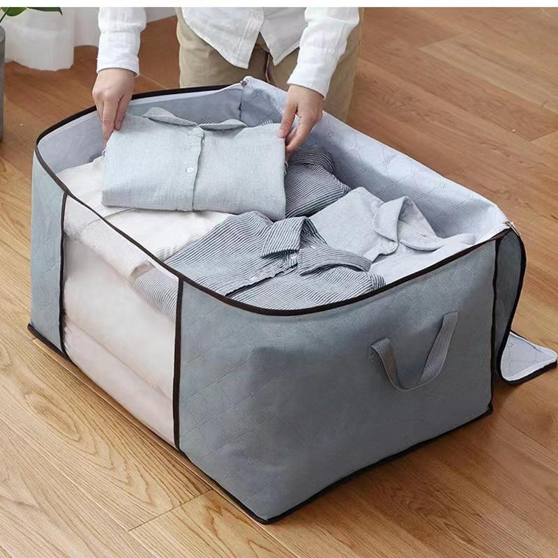 Foldable Garment Organizer with Clear Window & Handles for Closet Bedroom Dorm Storage Large Capacity Space Saver Bin