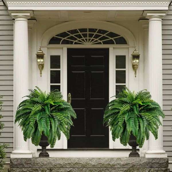 Lifelike Artificial Boston Fern | UV Resistant Faux Plants for Maintenance-Free Outdoor Décor