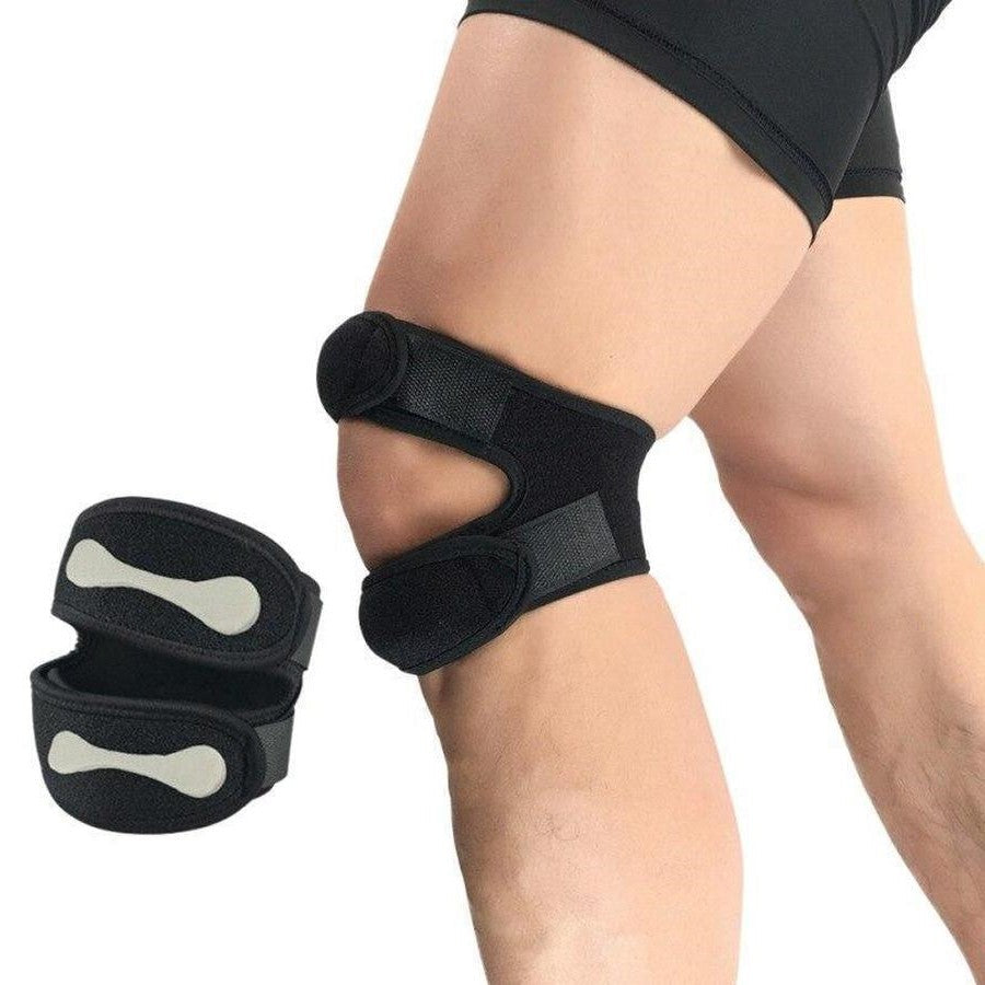 Dual-Strap Knee Support Brace with Silicone Pad for Stability & Pain Relief | Adjustable Compression Wrap for Running, Jumper's Knee