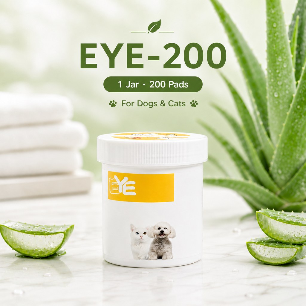 Ortekor Pet Eye & Ear Wipes for Daily Grooming - Gentle Pads for Tear Stains, Eye Goop, Outer Ear Wax & Dirt