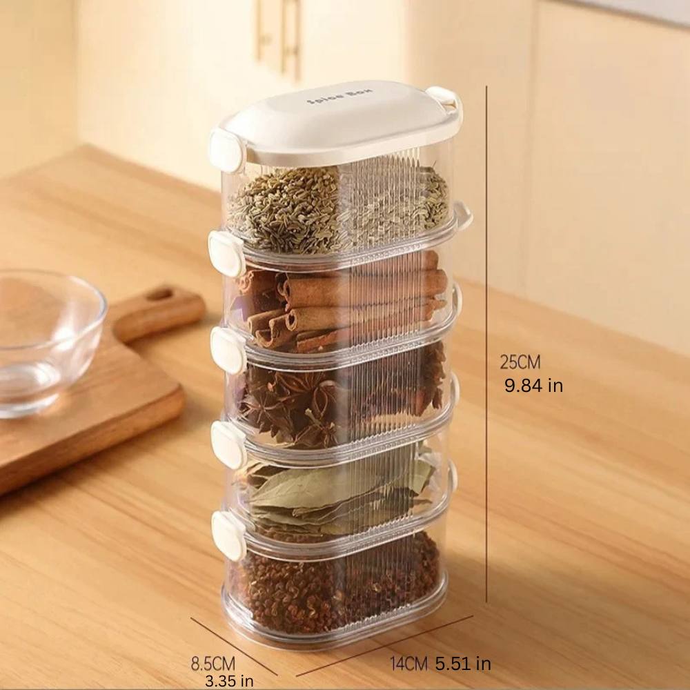 Compact Kitchen Spice Jar Containers