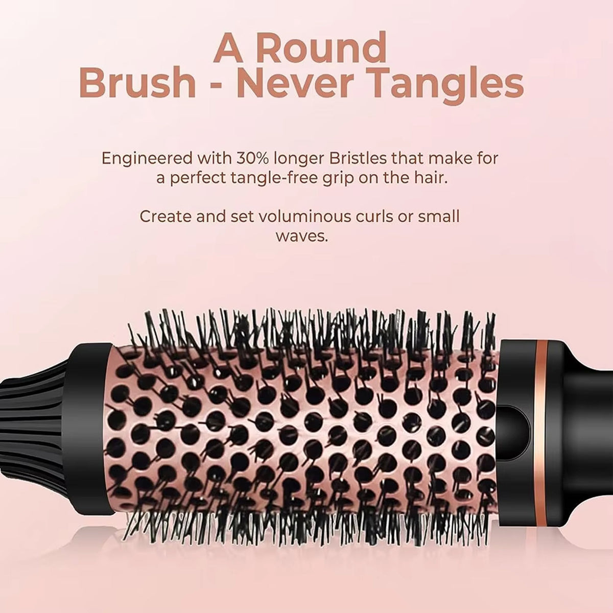 3-in-1 Heated Styling Brush with Ionic Technology for Smooth, Frizz-Free Hair – Fast Heat, 9 Temperature Levels – Multi-Function Curling &