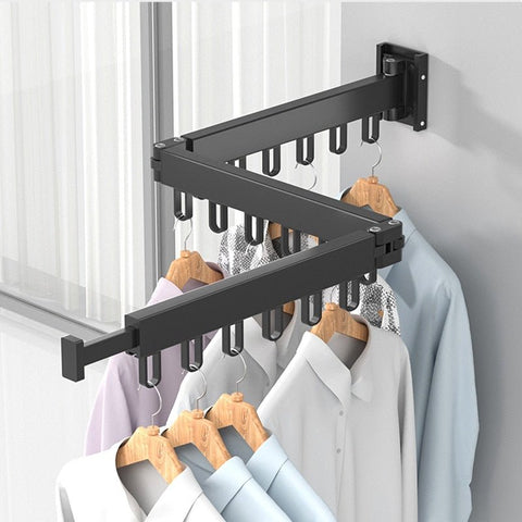 Space Saver | Wall Mounted Clothes Drying Rack with Retractable Design | Space-Saving Solution for Compact Laundry Areas