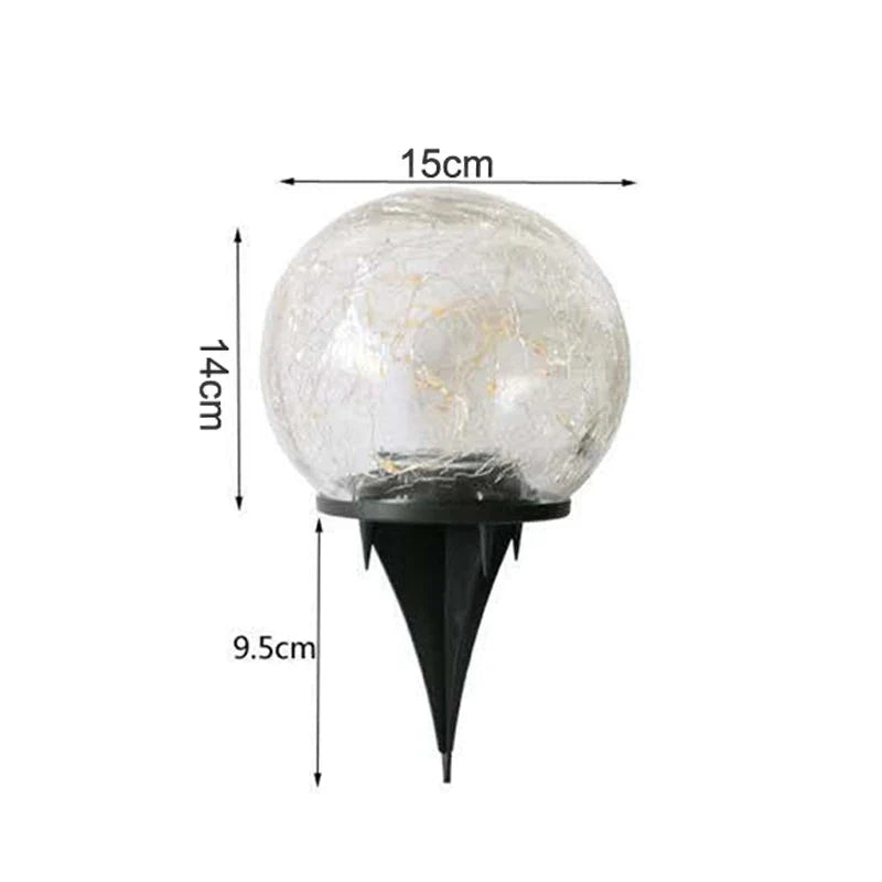Solar-Powered Textured Globe Stake Light 6 Inch Waterproof LED Pathway Garden Yard Decoration Automatic Dusk Dawn Sensor Ambient Glow Landsc