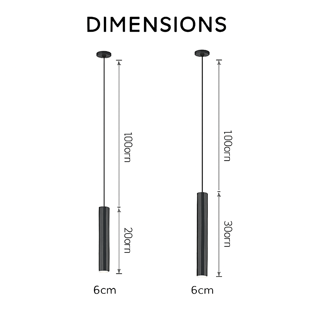 Cylindrical Pendant Light Fixture with Integrated LED - Modern Aluminum Hanging Ceiling Lamp for Kitchen, Dining Room & Living Room
