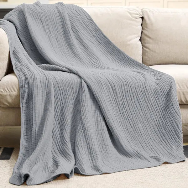 Breathable Polyester Throw Blanket Soft Plush Layering for Year-Round Cozy Comfort Sofa Bed Relaxation