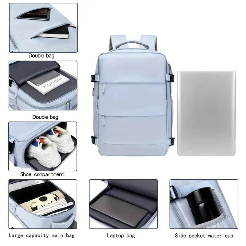 TravelEase Airline-Compatible Laptop Backpack 40x20x25