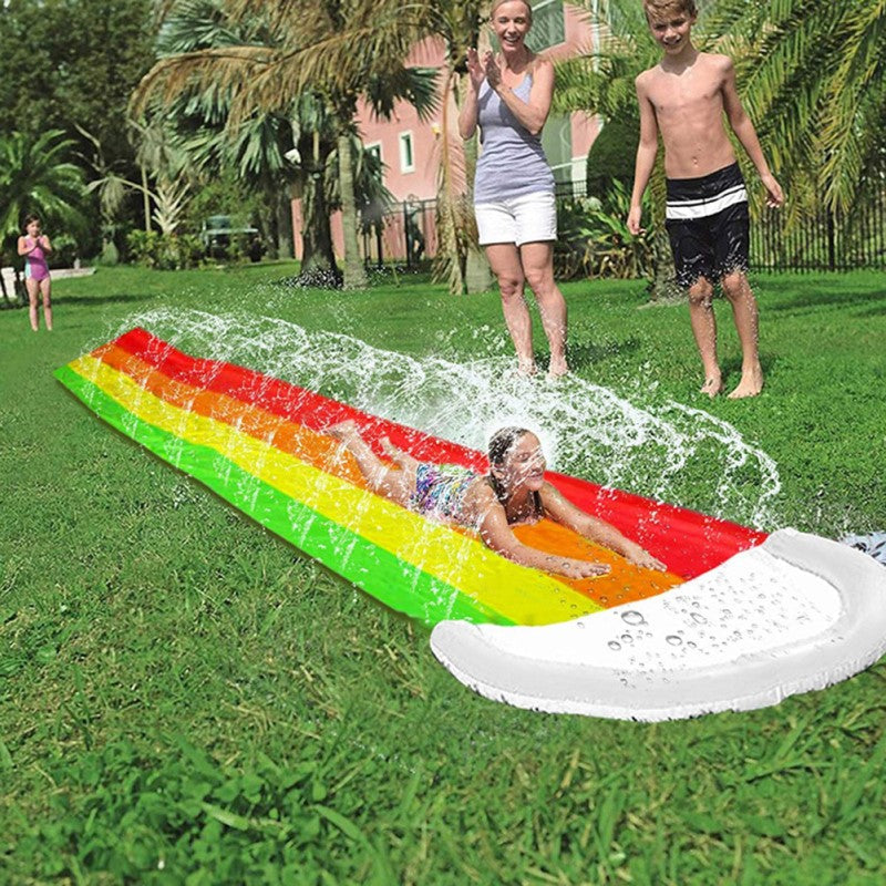 Water Slides for Kids and Adults, Extra Long Slip and Slide with Rainbow Design, Backyard Water Slide for Summer Fun
