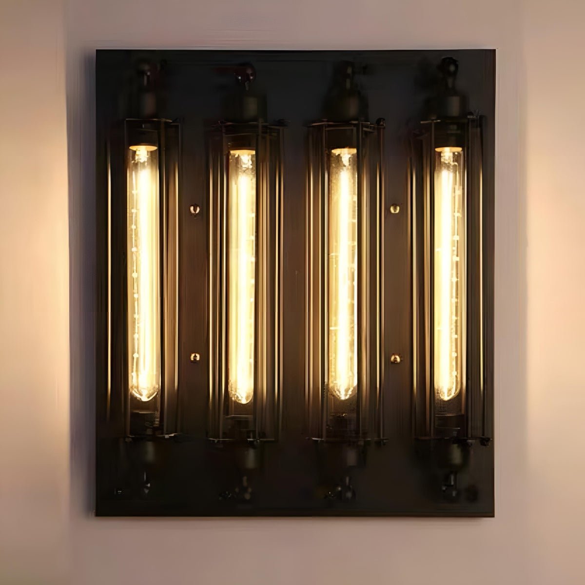 Iron & Glass LED Fixture Vintage Industrial Hardwired Sconce Warm White Light for Hallways Bedrooms Kitchens Bathrooms & Living Spaces