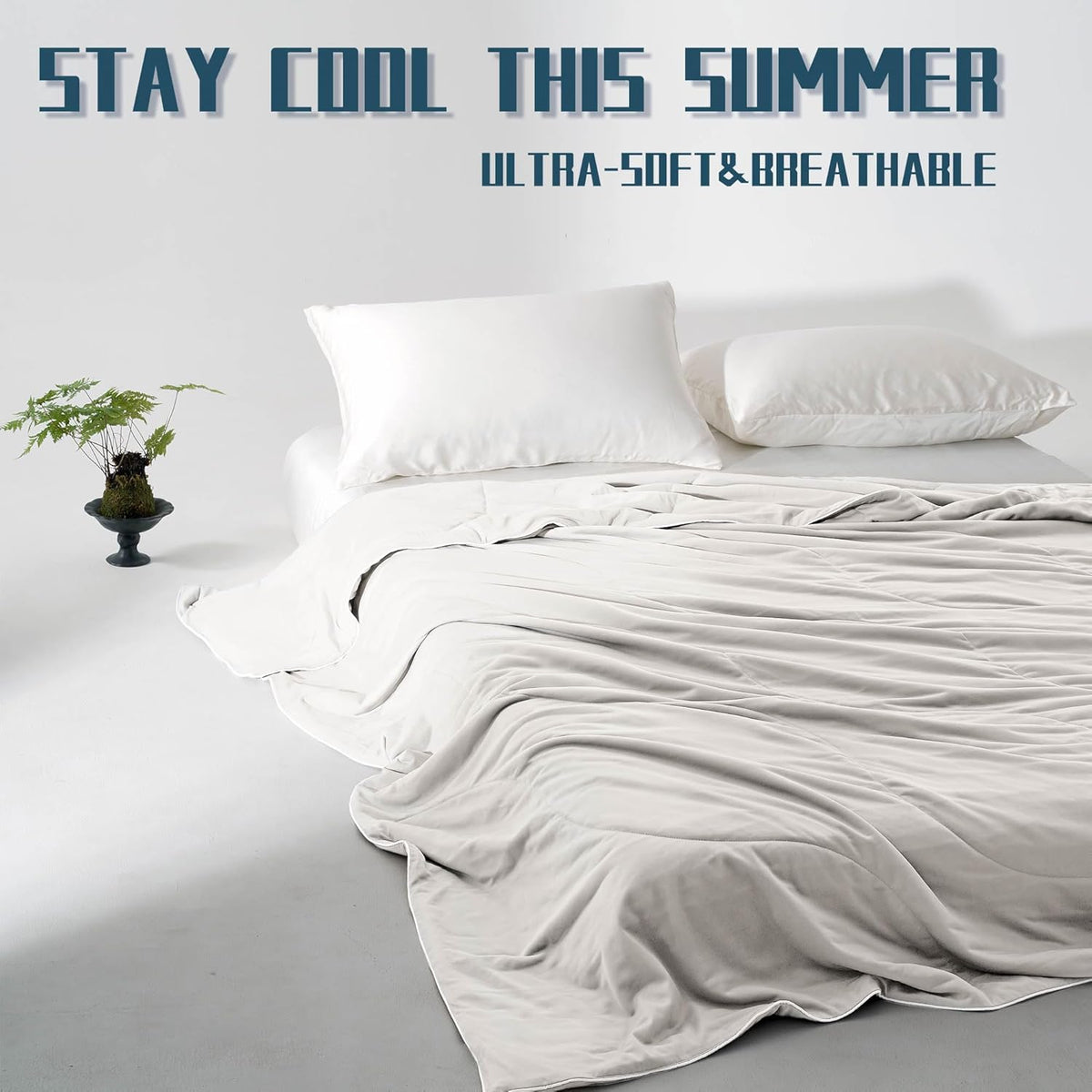 Cooling Comforter Set | Lightweight Cooling Blanket with Cooling Pillowcases | Moisture-Wicking Fabric for Hot Sleepers