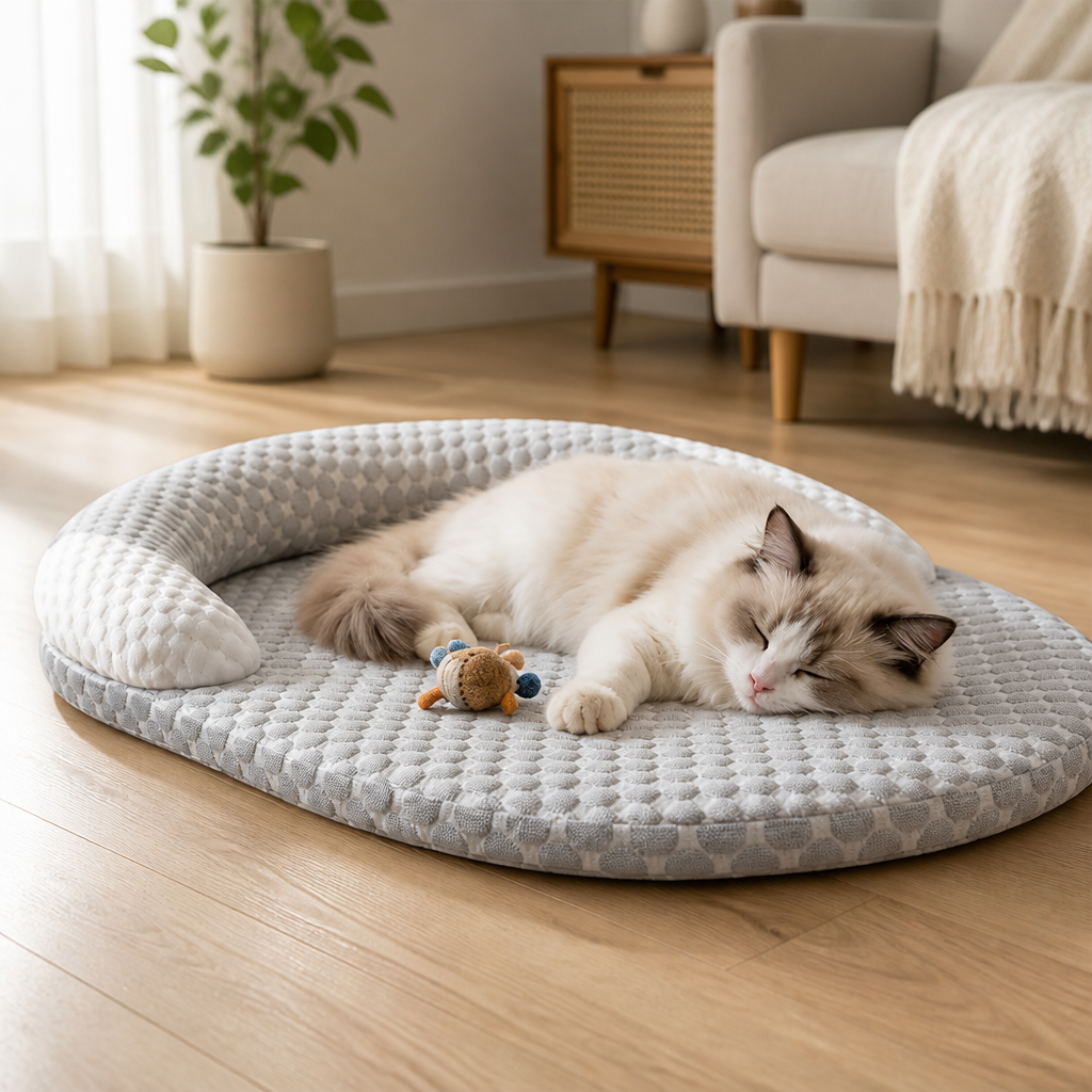 Ortekor Cooling Breathable Raised-Neck Dog Bed (Washable)