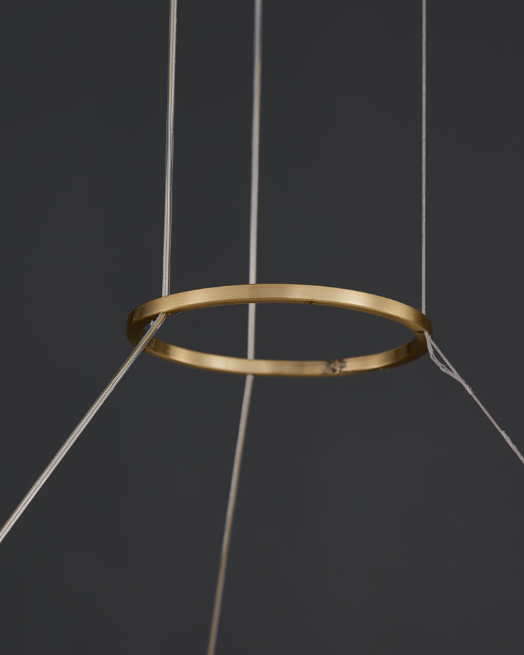 Brass Glass Pendant Fixture Dimmable LED Adjustable Height Round Ceiling Light for Dining Room Kitchen Island Living Room Modern Art Deco Li