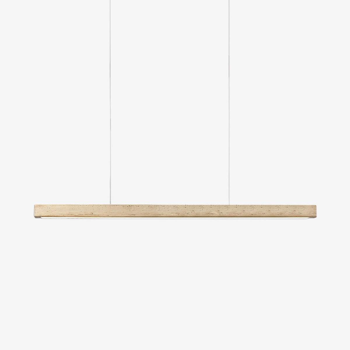 Linear Travertine Pendant Light with Integrated LED – Natural Stone Ceiling Fixture for Dining Room & Living Room – Dimmable Modern