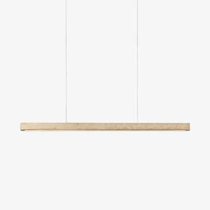 Linear Travertine Pendant Light with Integrated LED – Natural Stone Ceiling Fixture for Dining Room & Living Room – Dimmable Modern