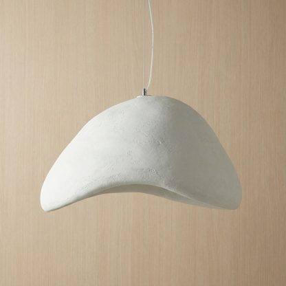 Stone-Look Dome Pendant Light Fixture in White & Gray – Organic Textured Ceiling Light for Kitchen Island Dining Room Bedroom – Modern Scand