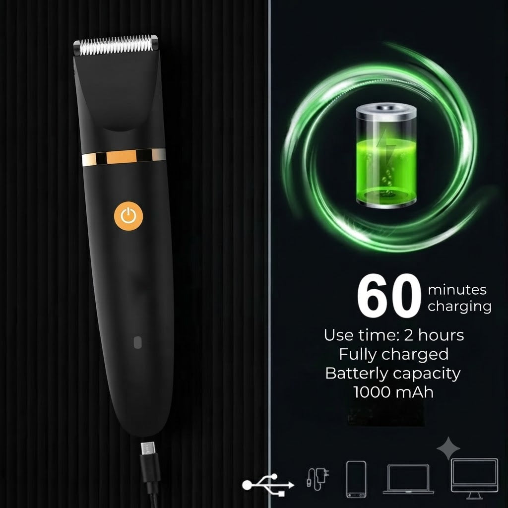 All-in-One Electric Body Groomer for Men – Cordless Full Body Hair Trimmer with Waterproof Design & Multiple Attachments for Face, Body &