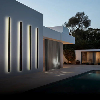 Outdoor LED Wall Light Waterproof Linear Modern Metal Sconce for Porch Garden Patio Courtyard Minimalist Exterior Lighting