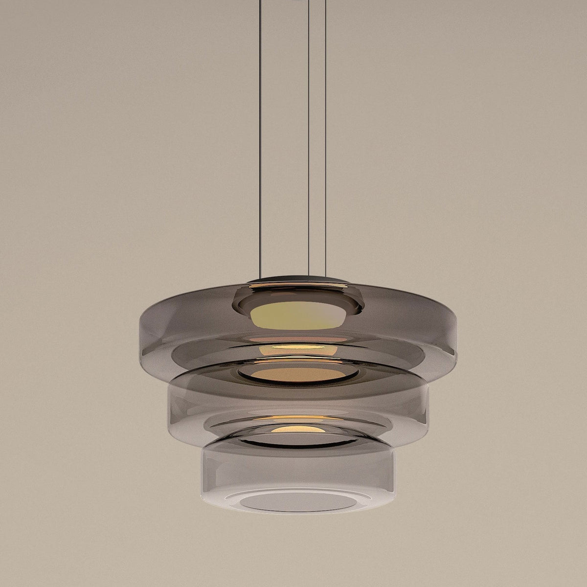 Multi-Tier Glass Pendant Light with Adjustable Cable for Kitchen & Dining Room | Modern LED Ceiling Fixture