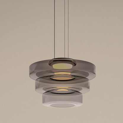 Multi-Tier Glass Pendant Light with Adjustable Cable for Kitchen & Dining Room | Modern LED Ceiling Fixture
