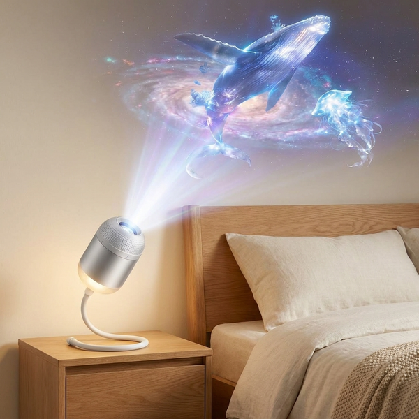 HOLOLUME – Holographic Night Light Projector for Serene Evenings