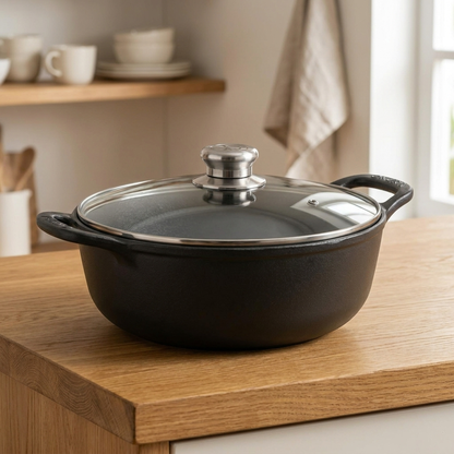 COOKELLE – Casserole Pan with Glass Lid for Convenient Home Cooking