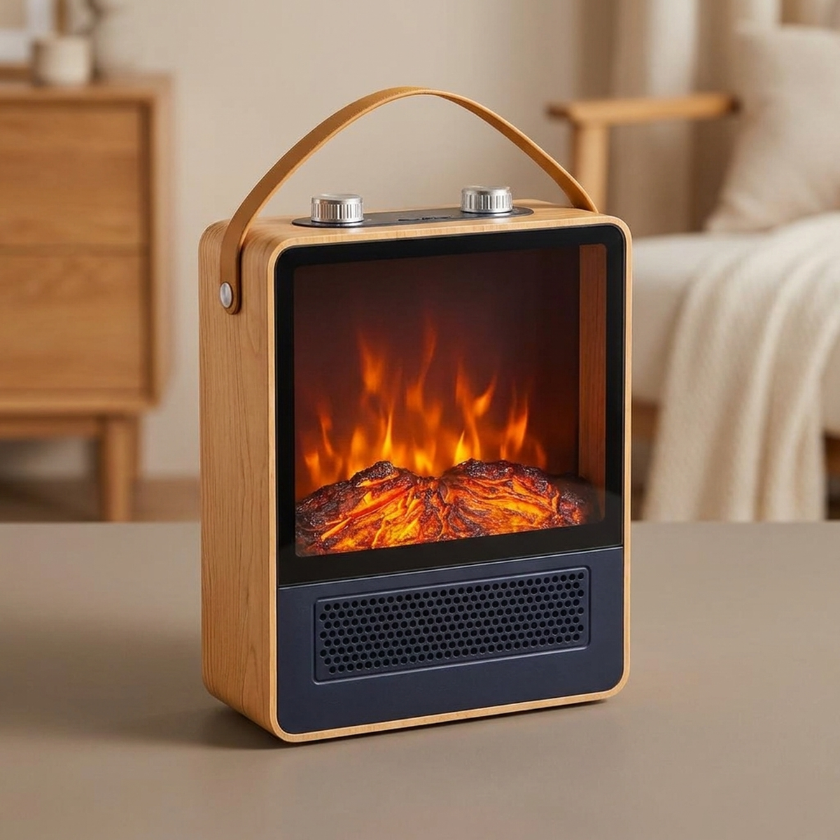 HEARTHVUE – Portable Fireplace Heater with 3D Flame for Inviting Room Comfort