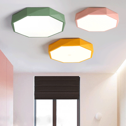 Abstract Scandinavian LED Ceiling Light Flush Mount Minimalist Round Indoor Fixture for Bedroom Living Room Hallway Modern Nordic Style