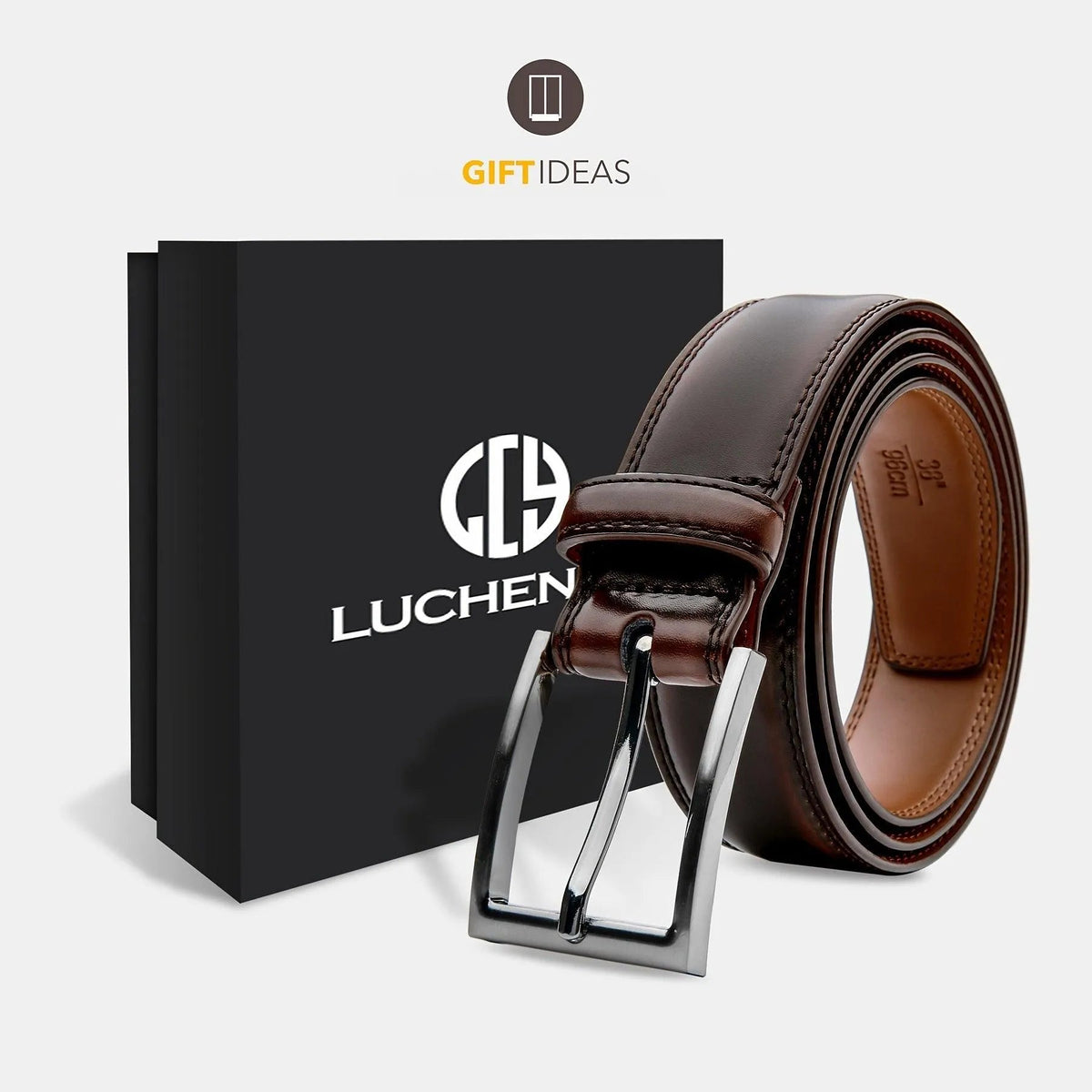 Genuine Leather Belt with Classic Pin Buckle for Men & Women – Versatile Dress Belt for Business & Casual Wear in 7 Colors & Waist Sizes 30-